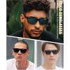 imageDUCO Mens Sunglasses Polarized Rectangle Sunglass for Men Lightweight Carbon Fiber UV400 Protection 8206Black Frame Black Temple Revo Blue Lens