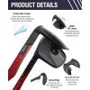 imageDUCO Mens Sunglasses Polarized Rectangle Sunglass for Men Lightweight Carbon Fiber UV400 Protection 8206Black Frame Red Blue Temple Grey Lens
