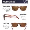 imageDUCO Mens Sunglasses Polarized Rectangle Sunglass for Men Lightweight Carbon Fiber UV400 Protection 8206Brown Frame Brown Lens