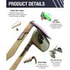imageDUCO Mens Sunglasses Polarized Rectangle Sunglass for Men Lightweight Carbon Fiber UV400 Protection 8206Gold Frame Gold Temple Revo Green Lens