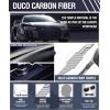 imageDUCO Mens Sunglasses Polarized Rectangle Sunglass for Men Lightweight Carbon Fiber UV400 Protection 8206Silver Frame Silver Temple Grey Lens