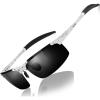 imageDUCO Mens Sports Polarized Sunglasses UV Protection Sunglasses for Men 8177sWhite Black Frame Grey Lens