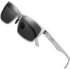 imageDUCO Mens Sunglasses Polarized Rectangle Sunglass for Men Lightweight Carbon Fiber UV400 Protection 8206Silver Frame Silver Temple Grey Lens