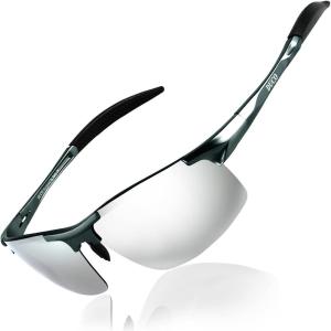 imageDUCO Mens Sports Polarized Sunglasses UV Protection Sunglasses for Men 8177sGunmetal Frame Revo Mirror Lens