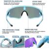 imageDUCO Kids Sunglasses Youth Baseball Sun Glasses Lightweight TR90 Frame UV400 Sports Cycling Shades for Boys Girls DK268Light Blue Frame Red White Dot Black Temple Revo Purple Lens