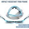 imageDUCO Kids Sunglasses Youth Baseball Sun Glasses Lightweight TR90 Frame UV400 Sports Cycling Shades for Boys Girls DK268Light Blue Frame Red White Dot Black Temple Revo Purple Lens
