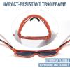 imageDUCO Kids Sunglasses Youth Baseball Sun Glasses Lightweight TR90 Frame UV400 Sports Cycling Shades for Boys Girls DK268Orange Frame Black Temple Revo Orange Lens