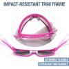 imageDUCO Kids Sunglasses Youth Baseball Sun Glasses Lightweight TR90 Frame UV400 Sports Cycling Shades for Boys Girls DK268Pink Frame White Blue Dot White Temple Revo Colorful Lens