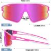 imageDUCO Kids Sunglasses Youth Baseball Sun Glasses Lightweight TR90 Frame UV400 Sports Cycling Shades for Boys Girls DK268Pink Frame White Blue Dot White Temple Revo Colorful Lens