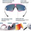 imageDUCO Kids Sunglasses Youth Baseball Sun Glasses Lightweight TR90 Frame UV400 Sports Cycling Shades for Boys Girls DK268Pink White Frame Black Temple Revo Orange Lens