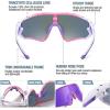 imageDUCO Kids Sunglasses Youth Baseball Sun Glasses Lightweight TR90 Frame UV400 Sports Cycling Shades for Boys Girls DK268Pink White Frame Purpletemple Revo Purple Lens