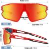 imageDUCO Kids Sunglasses Youth Baseball Sun Glasses Lightweight TR90 Frame UV400 Sports Cycling Shades for Boys Girls DK268Red Frame Black White Dot Black Temple Revo Orange Lens