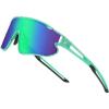 imageDUCO Kids Sunglasses Youth Baseball Sun Glasses Lightweight TR90 Frame UV400 Sports Cycling Shades for Boys Girls DK268Green Frame Red Blue Dot Black Temple Revo Green Lens