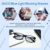 imageDUCO Blue Light Glasses Blue Ray Blocking Glasses Computer Gaming Glasses with Amber Lens 80168016 Matte Black Fr Transparent Lens