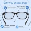 imageDUCO Blue Light Glasses Blue Ray Blocking Glasses Computer Gaming Glasses with Amber Lens 80168016 Matte Black Fr Transparent Lens