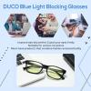 imageDUCO Blue Light Glasses Blue Ray Blocking Glasses Computer Gaming Glasses with Amber Lens 8016Dc8016  Shine Black