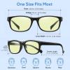 imageDUCO Blue Light Glasses Blue Ray Blocking Glasses Computer Gaming Glasses with Amber Lens 8016Dc8016  Shine Black