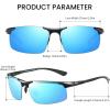 imageDUCO Mens Sunglasses Polarized Sports Fishing Running Driving Carbon Fiber Sunglasses for Men UV400 Protection DC8277Black Frame Blue Lens