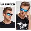 imageDUCO Mens Sunglasses Polarized Sports Fishing Running Driving Carbon Fiber Sunglasses for Men UV400 Protection DC8277Black Frame Blue Lens