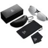imageDUCO Mens Sunglasses Polarized Sports Fishing Running Driving Carbon Fiber Sunglasses for Men UV400 Protection DC8277Black Frame Silver Lens