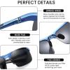 imageDUCO Mens Sunglasses Polarized Sports Fishing Running Driving Carbon Fiber Sunglasses for Men UV400 Protection DC8277Blue Frame Grey Lens