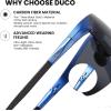 imageDUCO Mens Sunglasses Polarized Sports Fishing Running Driving Carbon Fiber Sunglasses for Men UV400 Protection DC8277Blue Frame Grey Lens
