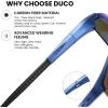 imageDUCO Mens Sunglasses Polarized Sports Fishing Running Driving Carbon Fiber Sunglasses for Men UV400 Protection DC8277Blue Frame Grey Temple Revo Blue Lens