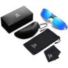 imageDUCO Mens Sunglasses Polarized Sports Fishing Running Driving Carbon Fiber Sunglasses for Men UV400 Protection DC8277Blue Frame Grey Temple Revo Blue Lens