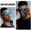 imageDUCO Mens Sunglasses Polarized Sports Fishing Running Driving Carbon Fiber Sunglasses for Men UV400 Protection DC8277Blue Frame Grey Temple Revo Blue Lens