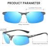 imageDUCO Mens Sunglasses Polarized Sports Fishing Running Driving Carbon Fiber Sunglasses for Men UV400 Protection DC8277Gunmetal Frame Blue Lens