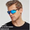 imageDUCO Mens Sunglasses Polarized Sports Fishing Running Driving Carbon Fiber Sunglasses for Men UV400 Protection DC8277Gunmetal Frame Blue Lens