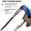 imageDUCO Mens Sunglasses Polarized Sports Fishing Running Driving Carbon Fiber Sunglasses for Men UV400 Protection DC8277Gunmetal Frame Blue Lens