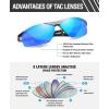 imageDUCO Mens Sunglasses Polarized Sports Fishing Running Driving Carbon Fiber Sunglasses for Men UV400 Protection DC8277Gunmetal Frame Revo Blue