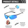 imageDUCO Mens Sunglasses Polarized Sports Fishing Running Driving Carbon Fiber Sunglasses for Men UV400 Protection DC8277Gunmetal Frame Revo Blue