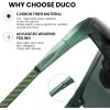 imageDUCO Mens Sunglasses Polarized Sports Fishing Running Driving Carbon Fiber Sunglasses for Men UV400 Protection DC8277Matte Green Frame Green Temple Dark Green Lens