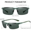 imageDUCO Mens Sunglasses Polarized Sports Fishing Running Driving Carbon Fiber Sunglasses for Men UV400 Protection DC8277Matte Green Frame Green Temple Dark Green Lens