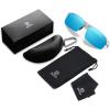 imageDUCO Mens Sunglasses Polarized Sports Fishing Running Driving Carbon Fiber Sunglasses for Men UV400 Protection DC8277Silver Frame Revo Blue Lens