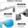 imageDUCO Mens Sunglasses Polarized Sports Fishing Running Driving Carbon Fiber Sunglasses for Men UV400 Protection DC8277Silver Frame Revo Blue Lens