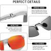 imageDUCO Mens Sunglasses Polarized Sports Fishing Running Driving Carbon Fiber Sunglasses for Men UV400 Protection DC8277Silver Frame Revo Red Lens