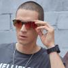 imageDUCO Mens Sunglasses Polarized Sports Fishing Running Driving Carbon Fiber Sunglasses for Men UV400 Protection DC8277Silver Frame Revo Red Lens