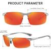 imageDUCO Mens Sunglasses Polarized Sports Fishing Running Driving Carbon Fiber Sunglasses for Men UV400 Protection DC8277Silver Frame Revo Red Lens