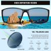 imageDUCO Polarized Sports Sunglasses for Men Women UV400 Protection Lightweight Frame for Fishing Driving Running F103Black Blue Frame Revo Blue Lens