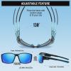 imageDUCO Polarized Sports Sunglasses for Men Women UV400 Protection Lightweight Frame for Fishing Driving Running F103Black Blue Frame Revo Blue Lens