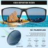 imageDUCO Polarized Sports Sunglasses for Men Women UV400 Protection Lightweight Frame for Fishing Driving Running F103Black Frame Brown Lens