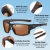 imageDUCO Polarized Sports Sunglasses for Men Women UV400 Protection Lightweight Frame for Fishing Driving Running F103Black Frame Brown Lens