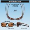 imageDUCO Polarized Sports Sunglasses for Men Women UV400 Protection Lightweight Frame for Fishing Driving Running F103Black Frame Brown Lens