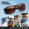 imageDUCO Polarized Sports Sunglasses for Men Women UV400 Protection Lightweight Frame for Fishing Driving Running F103Black Frame Brown Lens