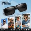 imageDUCO Polarized Sports Sunglasses for Men Women UV400 Protection Lightweight Frame for Fishing Driving Running F103Black Frame Gray Lens