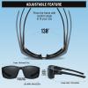 imageDUCO Polarized Sports Sunglasses for Men Women UV400 Protection Lightweight Frame for Fishing Driving Running F103Black Frame Gray Lens