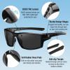 imageDUCO Polarized Sports Sunglasses for Men Women UV400 Protection Lightweight Frame for Fishing Driving Running F103Black Frame Gray Lens